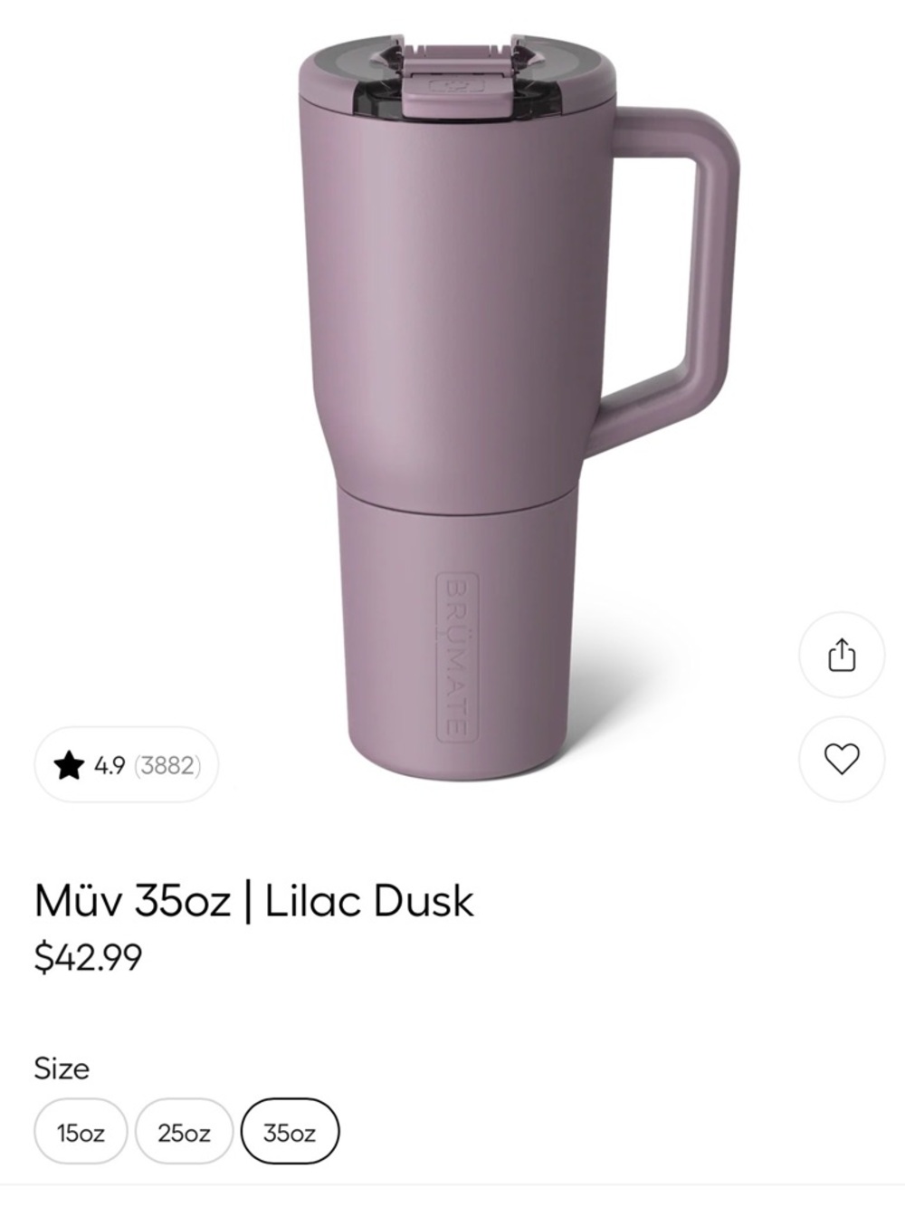 Brumate MÜV 35oz Travel Mug — Lilac Dusk